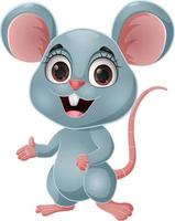 Cute little mouse cartoon presenting vector