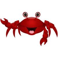 Cute crab cartoon on white background vector