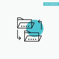 Folder Document File File Sharing Sharing turquoise highlight circle point Vector icon