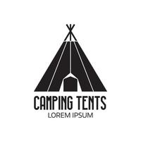 logotipo del campamento turístico o icono de la tienda vector