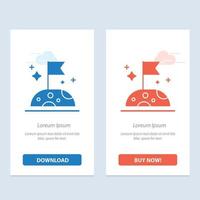 Moon Slow Space  Blue and Red Download and Buy Now web Widget Card Template vector