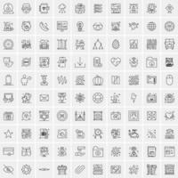 100 iconos de negocios para web y material impreso vector