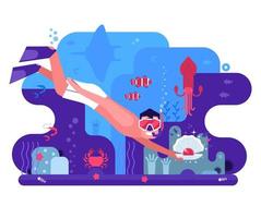 Pearl Diver Under the Sea vector