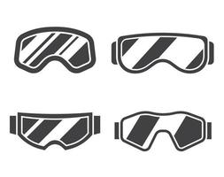 conjunto de iconos de contorno de gafas de esquí vector