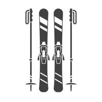 Mountains Skis Vector Icon