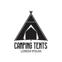 logotipo del campamento turístico o icono de la tienda vector