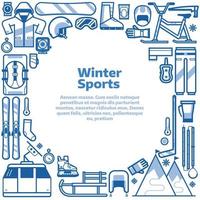 marco de borde de estilo de vida de deportes de invierno vector