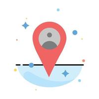 Location Map Man Abstract Flat Color Icon Template vector