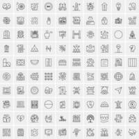 100 iconos de negocios para web y material impreso vector