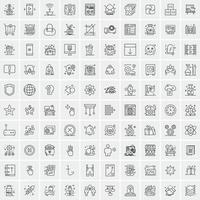 Pack of 100 Universal Line Icons for Mobile and Web vector