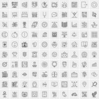 100 iconos de negocios para web y material impreso vector