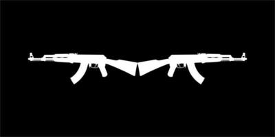 Silhouette of the Weapun Gun for Art Illustration, Pictogram or Graphic Design Element. Vector Illustration