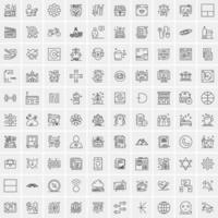 100 iconos de negocios para web y material impreso vector