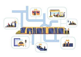 Public Transport Flat Composition vector