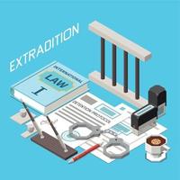 Extradition Isometric Design Concept vector