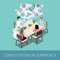 Consultation On Surrogacy Isometric Background vector