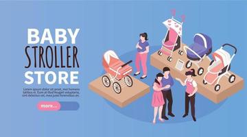 Isometric Baby Carriage Store vector