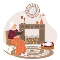 Hugge Lifestyle Grandmother Composition vector