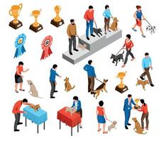 Isometric Dog Show Set vector