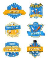 Home repair construction work tools vector icons