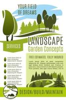 Vector poster gardening landscape design company
