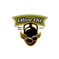 Vector olive oil jar and olives icon