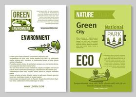 Green nature vector poster of eco environment