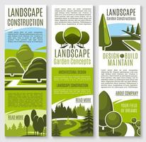 Vector banners for nature landscaping company