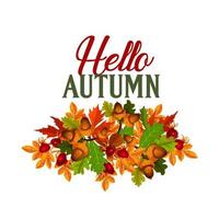 Autumn seasonal maple leaf foilage vector poster