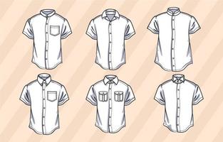 Types of Collars Short Sleeves vector