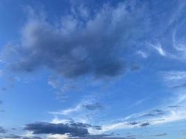 Summer blue sky with clouds. Beautiful blue sky. photo