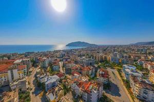 Aerial sea and city view. panoramic view of the city photo