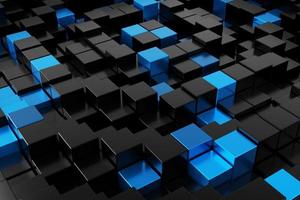 Abstract Futuristic Cubes, Technology Background 3D Illustration photo