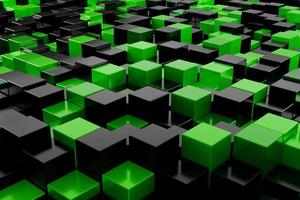 Abstract Futuristic Cubes, Technology Background 3D Illustration photo