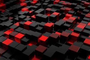 Abstract Futuristic Cubes, Technology Background 3D Illustration photo