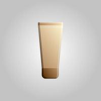 Fashionable beautiful beauty glamorous trendy beige cream in a tube of foundation for makeup on a white background. Vector illustration