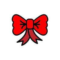 Red Satin Bow Isolated on Background. Vector