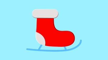 ilustración vectorial de patines de hielo blanco sobre fondo de invierno vector