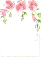 marco de rama de flor de magnolia floreciente png