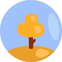 Interesting yellow tree, illustration, vector on a white background.