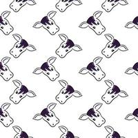 Cute cow ,seamless pattern on white background. vector