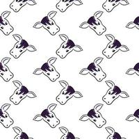 Cute cow ,seamless pattern on white background. vector