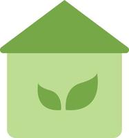 Green plant house, illustration, vector on a white background.