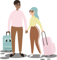 Couple Travel Luggage png