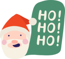 santa smiling face with red hat say hohoho png