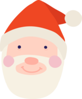 Santa sorridente viso con rosso cappello png