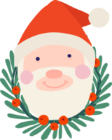 santa cara sonriente con sombrero rojo png