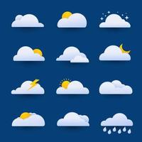 Cloud with Sun Gradient Icon vector