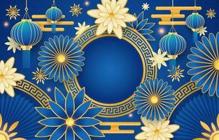 Chinese New Year Blue Background vector