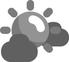 Sunny weather with grey clouds, illustration, vector on a white background.